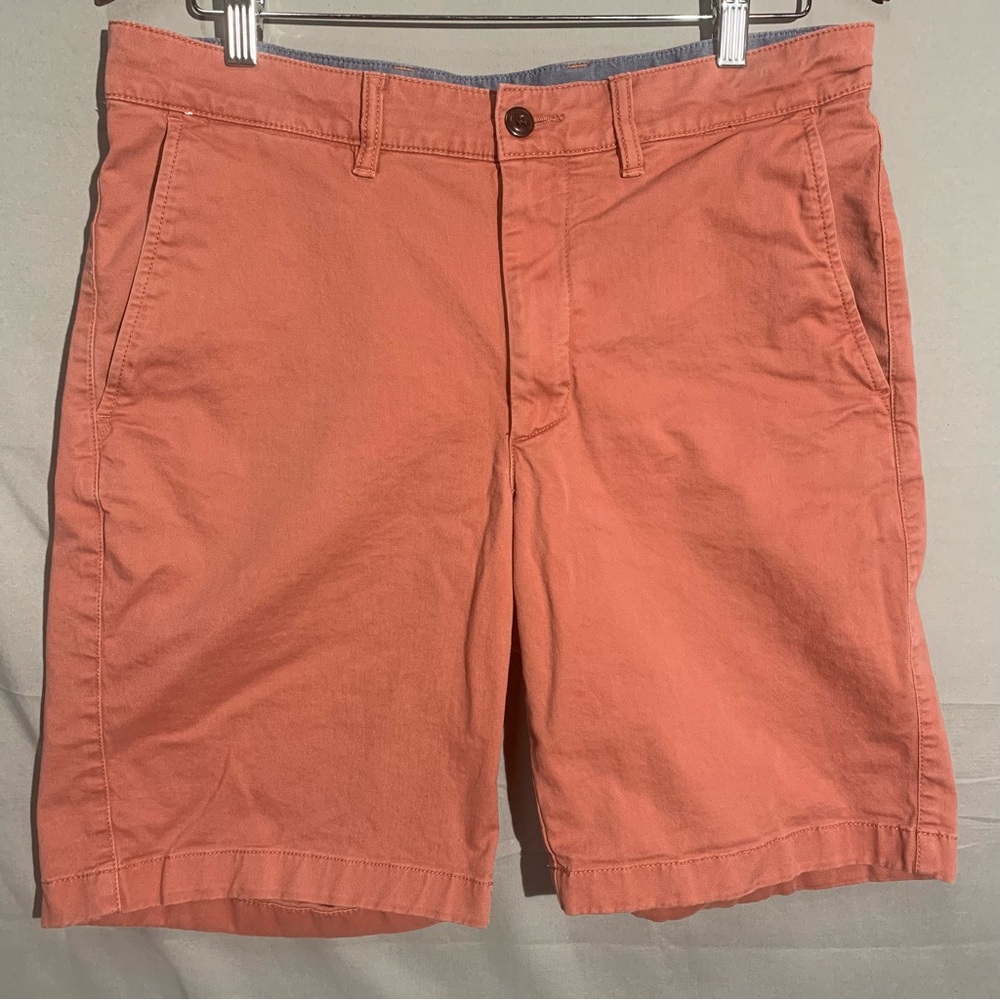 LL Bean Shorts Mens 32 Pink Chino Button Fly Lightweight Formal Summer Golf